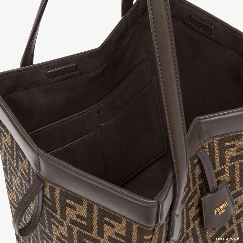Cheap HOT Motif Medium Origami In Fabric Fendi Brown Bag FF 0722